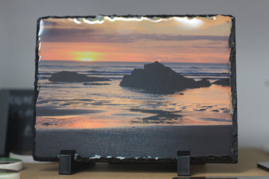 Slate Photo Frame Bedruthan Steps Sunset